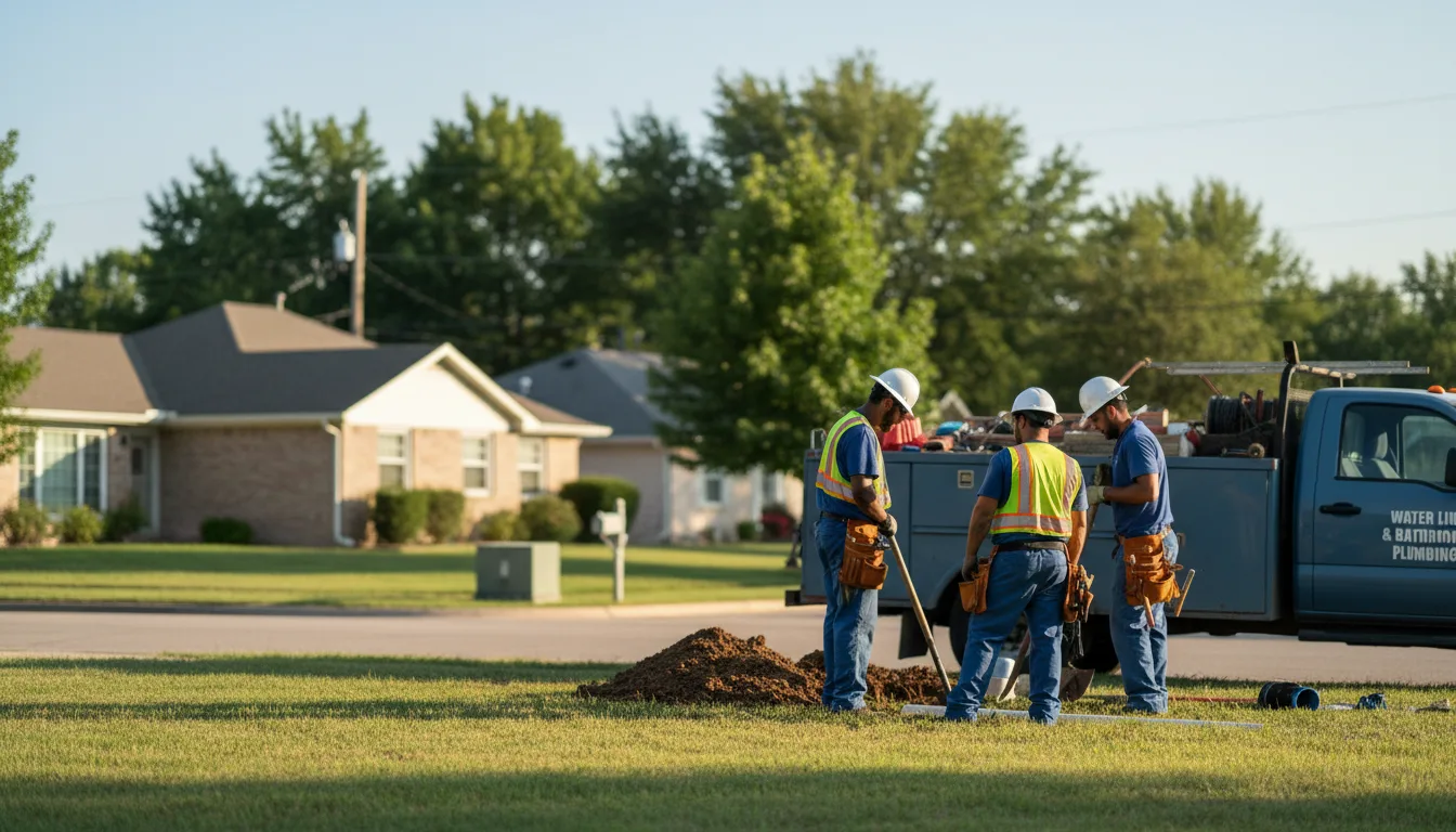 Residential water line and bathroom plumbing service in Dalton, OH